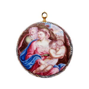 French gold and painted enamel single hand watch Circa 1660