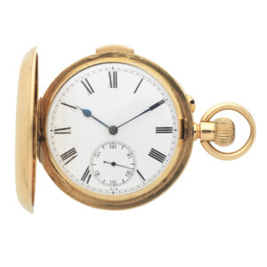 Swiss 18K gold hunting cased minute repeating watch Circa 1890