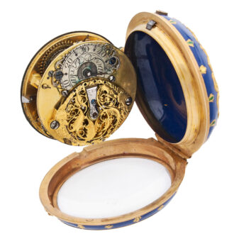 Fine French 18K gold and enamel pocket watch Circa 1750