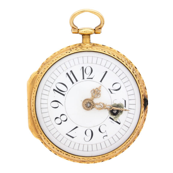 French 18K gold and painted enamel pocket watch Circa 1775 French 18K gold and painted enamel pocket watch Circa 1775