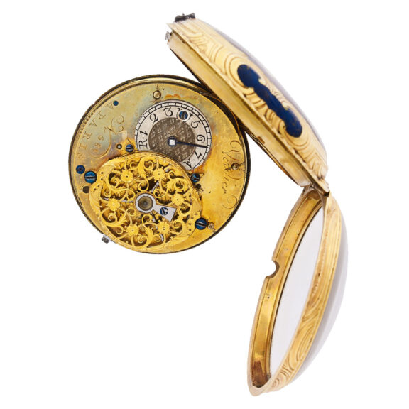 French 18K gold and painted enamel pocket watch Circa 1775 French 18K gold and painted enamel pocket watch Circa 1775