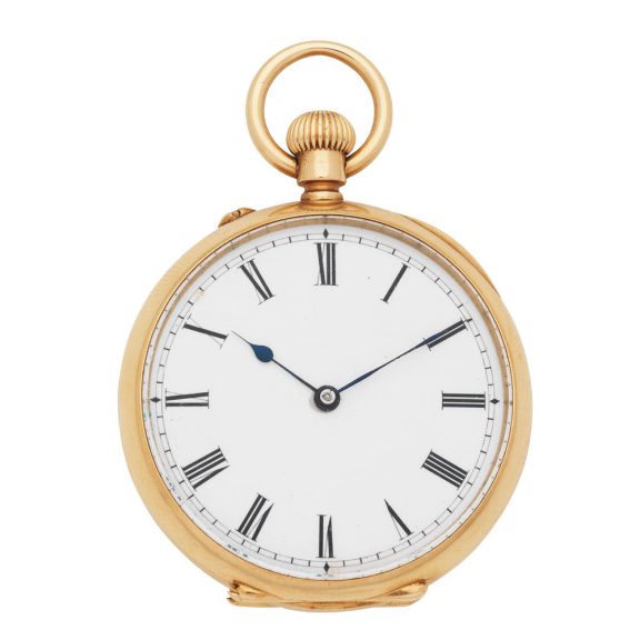 Small Swiss 18 carat gold keyless pocket watch Circa 1884