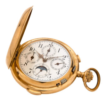 Swiss 18k gold complicated lever pocket watch Circa 1900