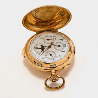 Swiss 18k gold complicated lever pocket watch Circa 1900