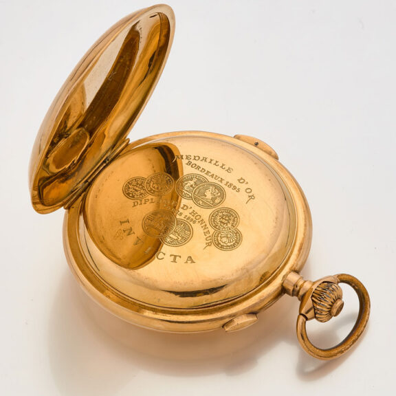 Swiss 18k gold complicated lever pocket watch Circa 1900 Swiss 18k gold complicated lever pocket watch Circa 1900