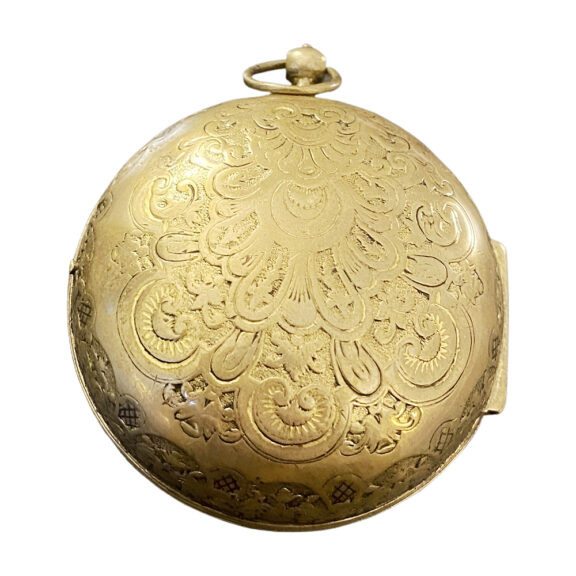 Early and large French gilt brass onion pocket watch Circa 1700 Early and large French gilt brass onion pocket watch Circa 1700