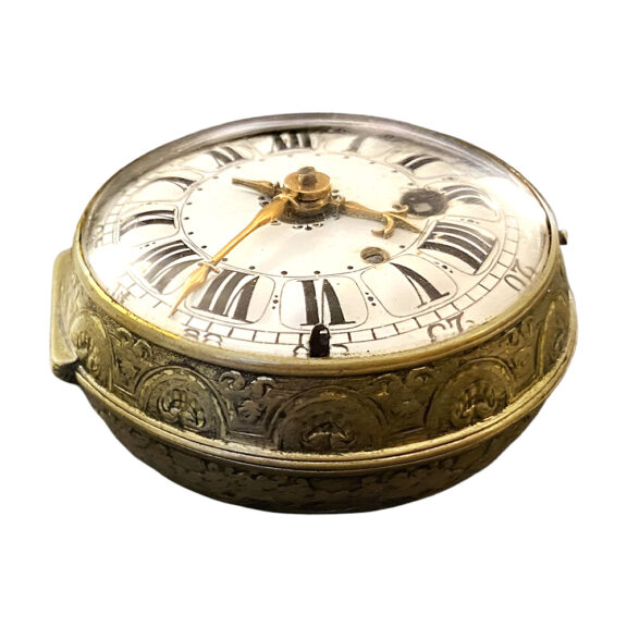Early and large French gilt brass onion pocket watch Circa 1700 Early and large French gilt brass onion pocket watch Circa 1700