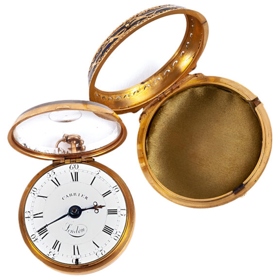 English 18K gold watch with grisaille enamel painting Circa 1770 English 18K gold watch with grisaille enamel painting Circa 1770