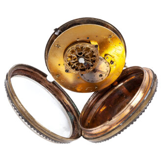 French 18K gold and painted enamel pocket watch Circa 1790
