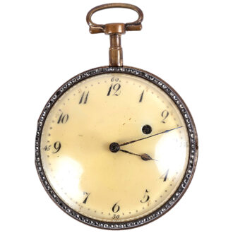 Swiss gilt metal and enamel decorated watch Circa 1790