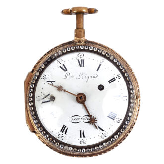 Swiss gilt metal and enamel decorated watch Circa 1790