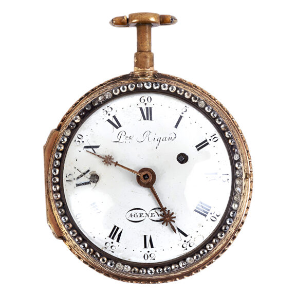 Swiss gilt metal and enamel decorated watch Circa 1790 Swiss gilt metal and enamel decorated watch Circa 1790