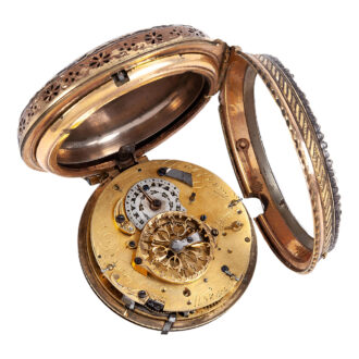 Swiss gilt metal and enamel decorated watch Circa 1790