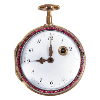 Swiss gilt metal watch with enamel decoration Circa 1790
