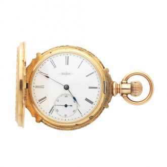 Fine American 14 carat gold decorative pocket watch Circa 1890
