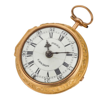 An English verge in 20 carat gold repousse pair cases Circa 1780