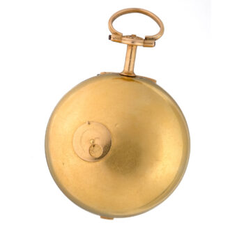 An English verge in 20 carat gold repousse pair cases Circa 1780