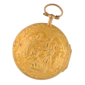 An English verge in 20 carat gold repousse pair cases Circa 1780