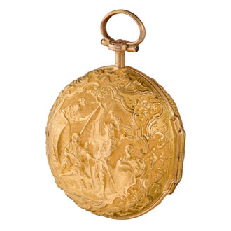An English verge in 20 carat gold repousse pair cases Circa 1780