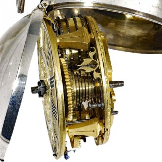 English silver one-handed pair-cased pocket watch Circa 1690