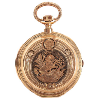 Swiss gold enamel minute repeating chronograph Circa 1895