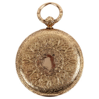 English 18K yellow gold full hunter pocket watch Circa 1865