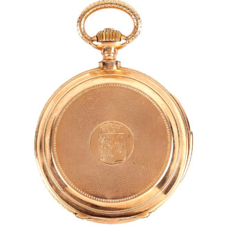 Swiss gold full hunter minute repeating pocket watch Circa 1890