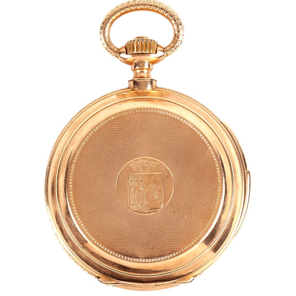 Swiss gold full hunter minute repeating pocket watch Circa 1890 Swiss gold full hunter minute repeating pocket watch Circa 1890
