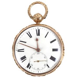 Swiss 18K yellow gold open faced pocket watch Circa 1875