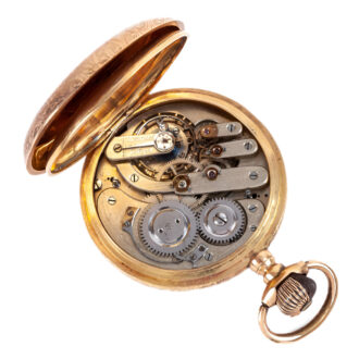 Swiss 18K yellow gold full hunter pocket watch Circa 1890