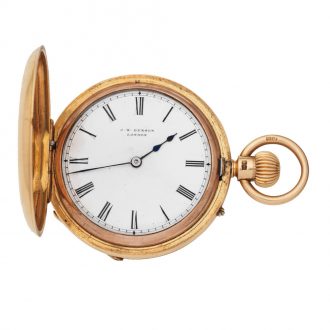 English 18 carat gold half hunter lever watch Circa 1883