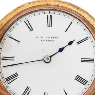 English 18 carat gold half hunter lever watch Circa 1883