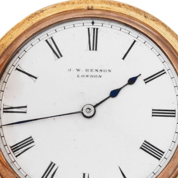 English 18 carat gold half hunter lever watch Circa 1883 English 18 carat gold half hunter lever watch Circa 1883