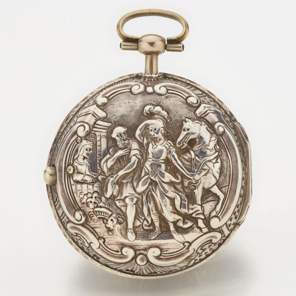 English verge with date in repousse pair cases Circa 1790 English verge with date in repousse pair cases Circa 1790