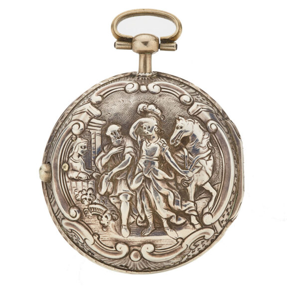 English verge with date in repousse pair cases Circa 1790 English verge with date in repousse pair cases Circa 1790