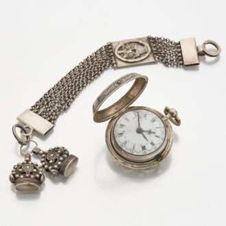 English verge with date in repousse pair cases Circa 1790 English verge with date in repousse pair cases Circa 1790