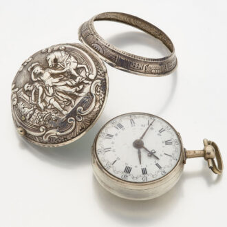 English verge with date in repousse pair cases Circa 1790 English verge with date in repousse pair cases Circa 1790