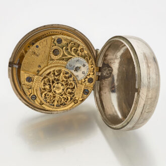 English verge with date in repousse pair cases Circa 1790 English verge with date in repousse pair cases Circa 1790