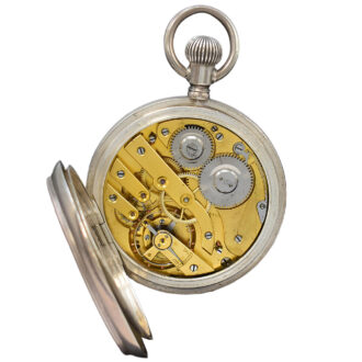 Swiss silver full hunter keyless lever pocket watch Circa 1905