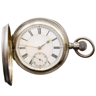 Swiss silver full hunter keyless lever pocket watch Circa 1905