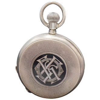 Swiss silver full hunter keyless lever pocket watch Circa 1905
