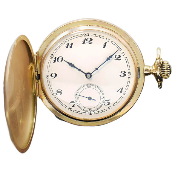 Swiss 14K yellow gold full hunter pocket watch Circa 1920
