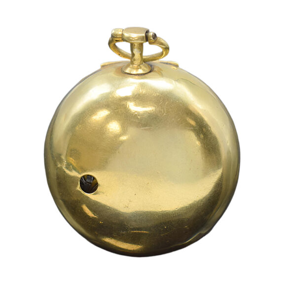 English gilt and shagreen leather pair cased verge watch Circa 1760 English gilt and shagreen leather pair cased verge watch Circa 1760