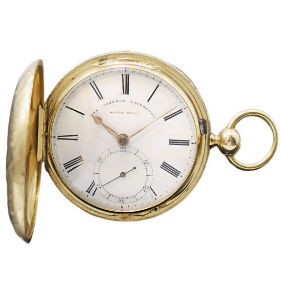 English 14K yellow gold full hunter pocket watch Circa 1850 English 14K yellow gold full hunter pocket watch Circa 1850