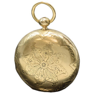 English 14K yellow gold full hunter pocket watch Circa 1850
