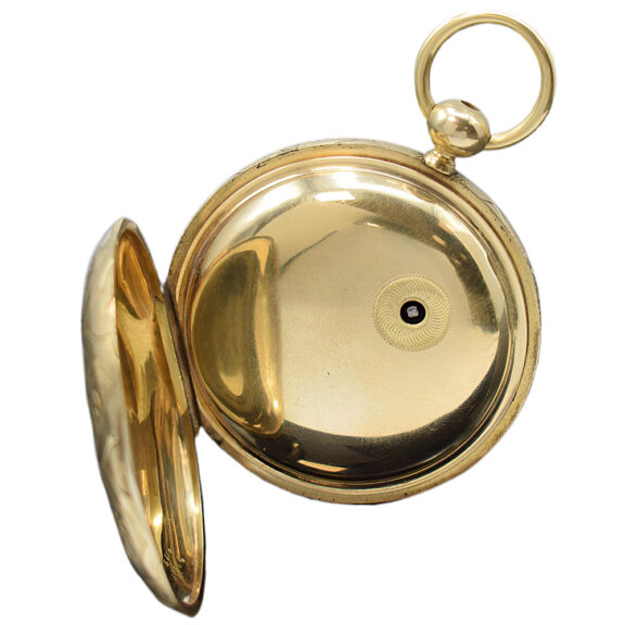 English 14K yellow gold full hunter pocket watch Circa 1850 English 14K yellow gold full hunter pocket watch Circa 1850
