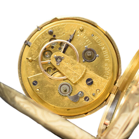 English 14K yellow gold full hunter pocket watch Circa 1850 English 14K yellow gold full hunter pocket watch Circa 1850