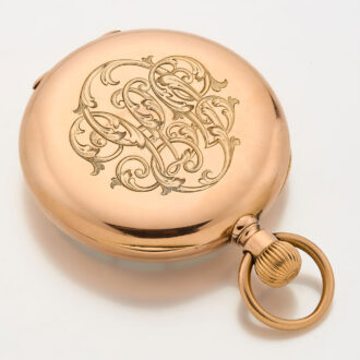 Swiss 18 carat gold monogrammed lever watch Circa 1890