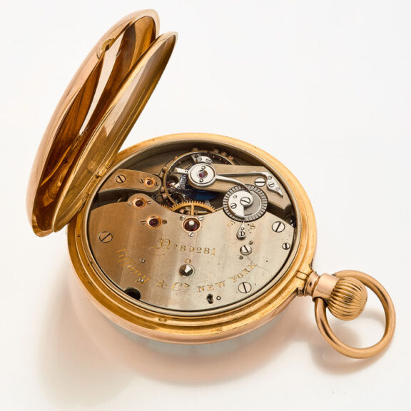 Swiss 18 carat gold monogrammed lever watch Circa 1890 Swiss 18 carat gold monogrammed lever watch Circa 1890