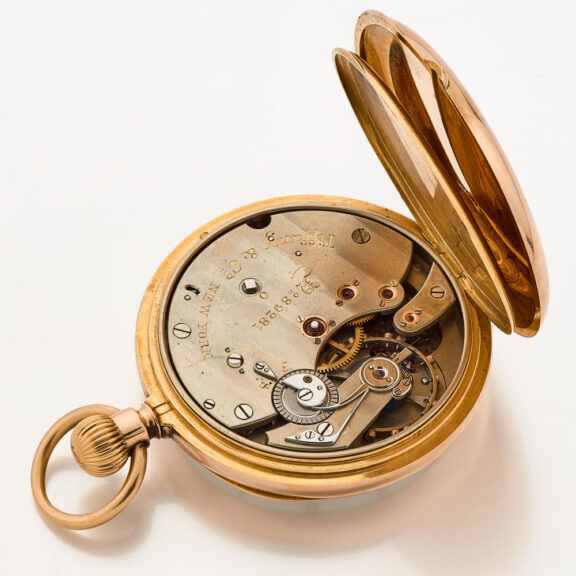 Swiss 18 carat gold monogrammed lever watch Circa 1890 Swiss 18 carat gold monogrammed lever watch Circa 1890